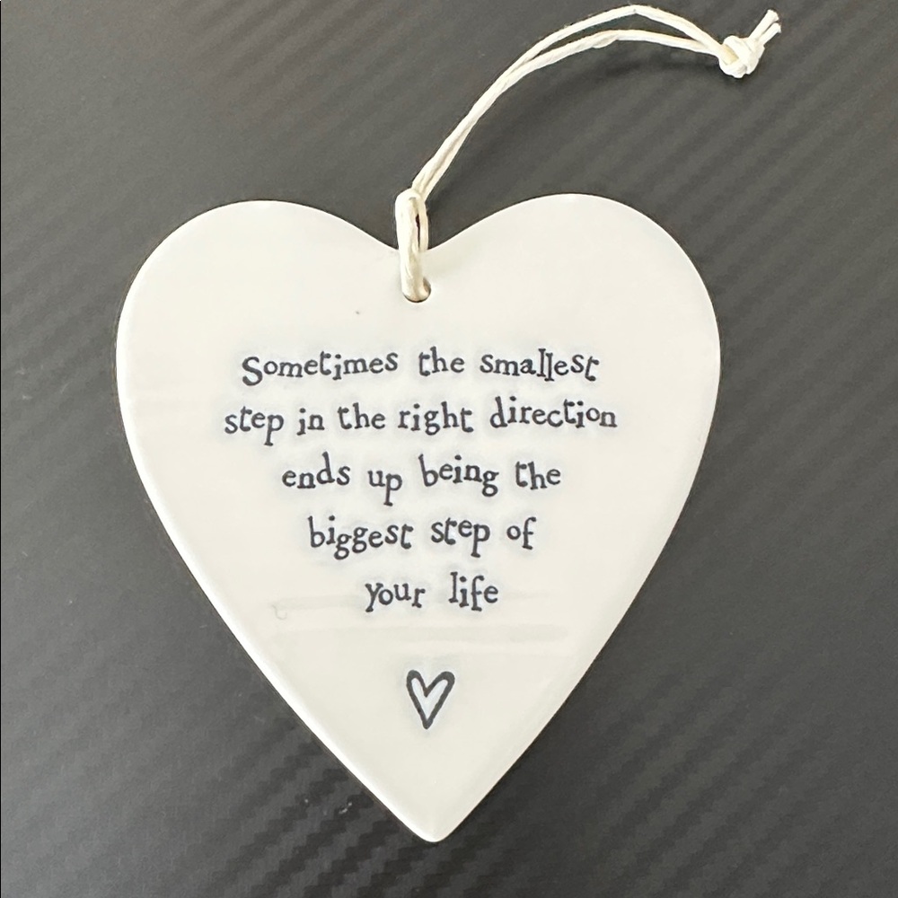 Inspirational Heart-Shaped Ceramic Hanging Decor